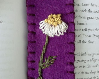 Handmade Embroidered Felt Bookmark