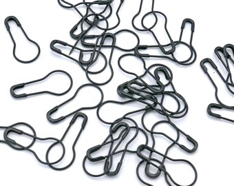 Black Metal Bulb Safety Pin Locking Stitch Markers