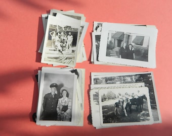 Lot Of 50 Vintage Black White Snapshots Photographs: Portraits People Land City 1930s - 1950s - #22