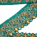 Free Shipping Vintage Indian Hand Beaded Lace Blue Ribbon Sari Border Used Sewing 1 Yard Trim ST2340