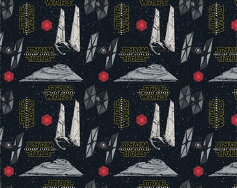 Fat Quarter Star Wars (Force Awakens) Villains Ships 100% Cotton Quilting Fabric