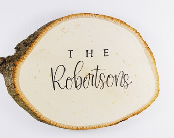 Custom Calligraphy Wood Round