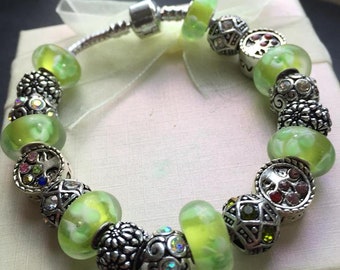 Vintage Pandora Style Charm Bracelet