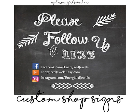 printable business signs please follow us sign craft show