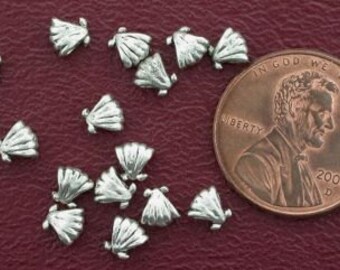 15 4mm shell bali pewter beads