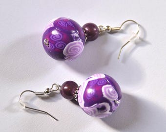 Earrings millefiori purple So romantic ° ° ° °