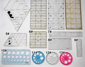 Patchwork rulers, patchwork sewing, sewing rulers, diamond pattern, circle pattern, creative grids, quilt ruler, quilt template