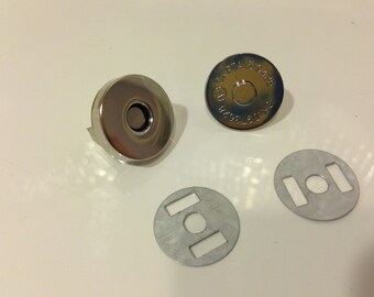 10 sets of NEW Silver metal 18mm magnetic snaps for bags, metal hardware, purse and handbag hardware