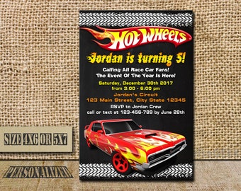 Hot Wheels Invitation Hot Wheels Birthday Hot Wheels