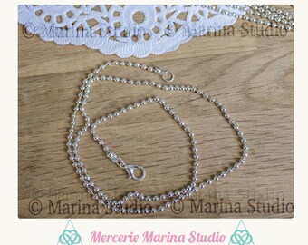12 balls 2.4 mm clasp 51cm silver ball necklaces