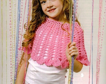 Crochet Seashells Poncho Vintage Pattern Toddler sleeveless sun beach spring vest pullover shawl clothes girl jumper pdf digital download
