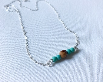 Blue Magnesite and Navajo Ghost Bead Necklace