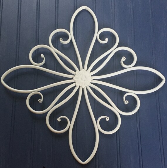 White Metal Wall Hanging /Large Metal Wall Decor / Decorative