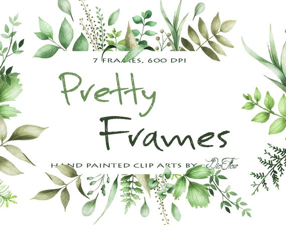 Download Watercolor Greenery Clipart Frame Leaf Leaves Clipart Vector