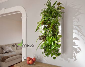 Mur végétal/Jardin vertical 14'' x 30'' en acier inoxydable pour aménagement intérieur/extérieur de plantes tropicales/fines herbes