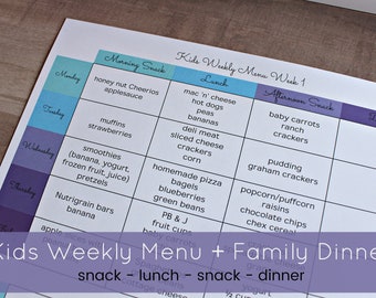 Kids Meal Plan, Kids Lunch, Weekly Menu Plan, Menu Plan Printable, Meal Planner, Family Dinner, Summer Meal Plan, Stay at home, Kids Menu