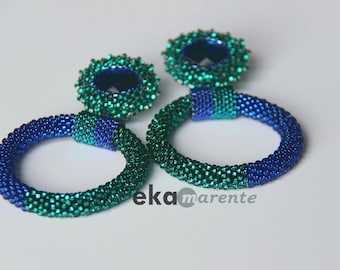 Party earrings, flamenco earrings, crochet round earrings