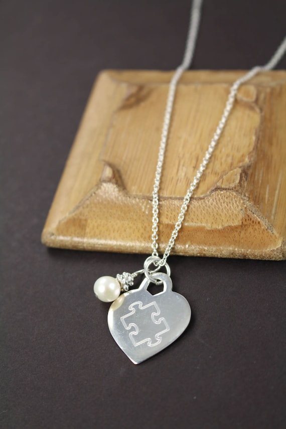 Items similar to Autism Awareness Necklace , Puzzle Piece Necklace