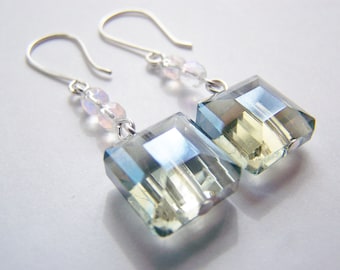 Moments to Steele - Steele Blue Grey Glass Earrings - FREE shipping WAI - affordable earrings - gift - beach - sale - Summer - Night