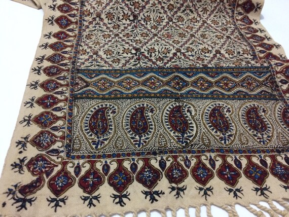 Table runner 78 inch long , traditional handmade Tapestry , hand block printed calico with natural dyes, flower design , wedding table top