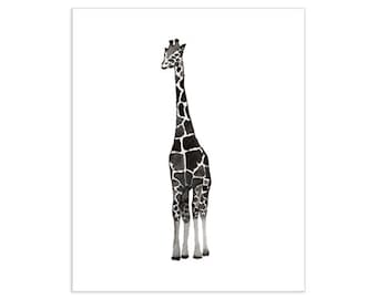 Black & White Giraffe Art Print