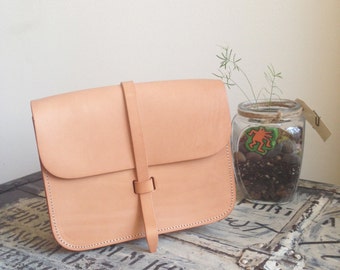 Flap Satchel Bag - Natural color