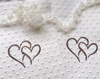Wedding Napkins - Bridal Shower Napkins - Baby Shower Napkins - Anniversary - Love Theme - Rustic Theme - Rehearsal Dinner - Vow Renewal