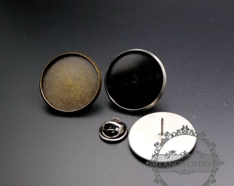 10pcs 25MM antique silver,bronze brass DIY round brooch bezel 1582047