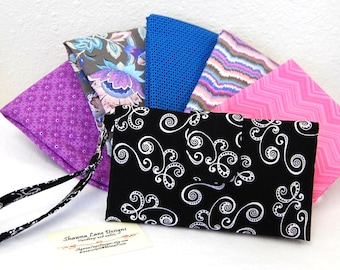 wallet for women, trifold wallet, custom made you choose fabric, small purse, checkbook, cell phone accessory, wristlet, credit card keeper