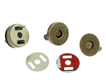 20 Purse Snaps - Bronze Magnetic Closures - 18mm - Ships IMMEDIATELY from California - A338a