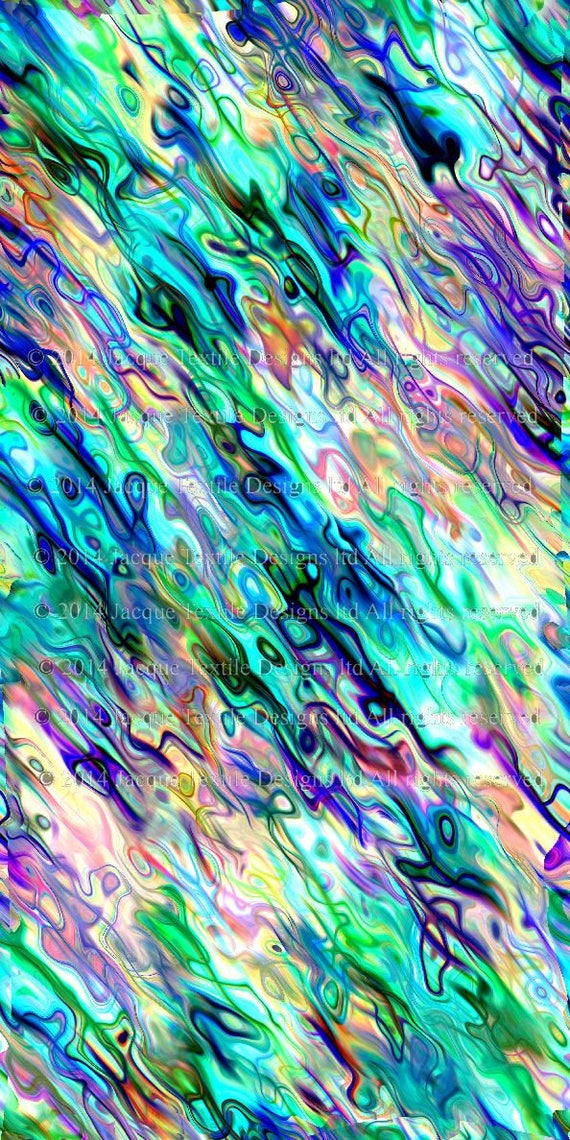 Designer Vibrant Pastels Aqua Artist Created Lycra Knit Fabric By The Yard Athletic Apparel Swimwear Swim Suit