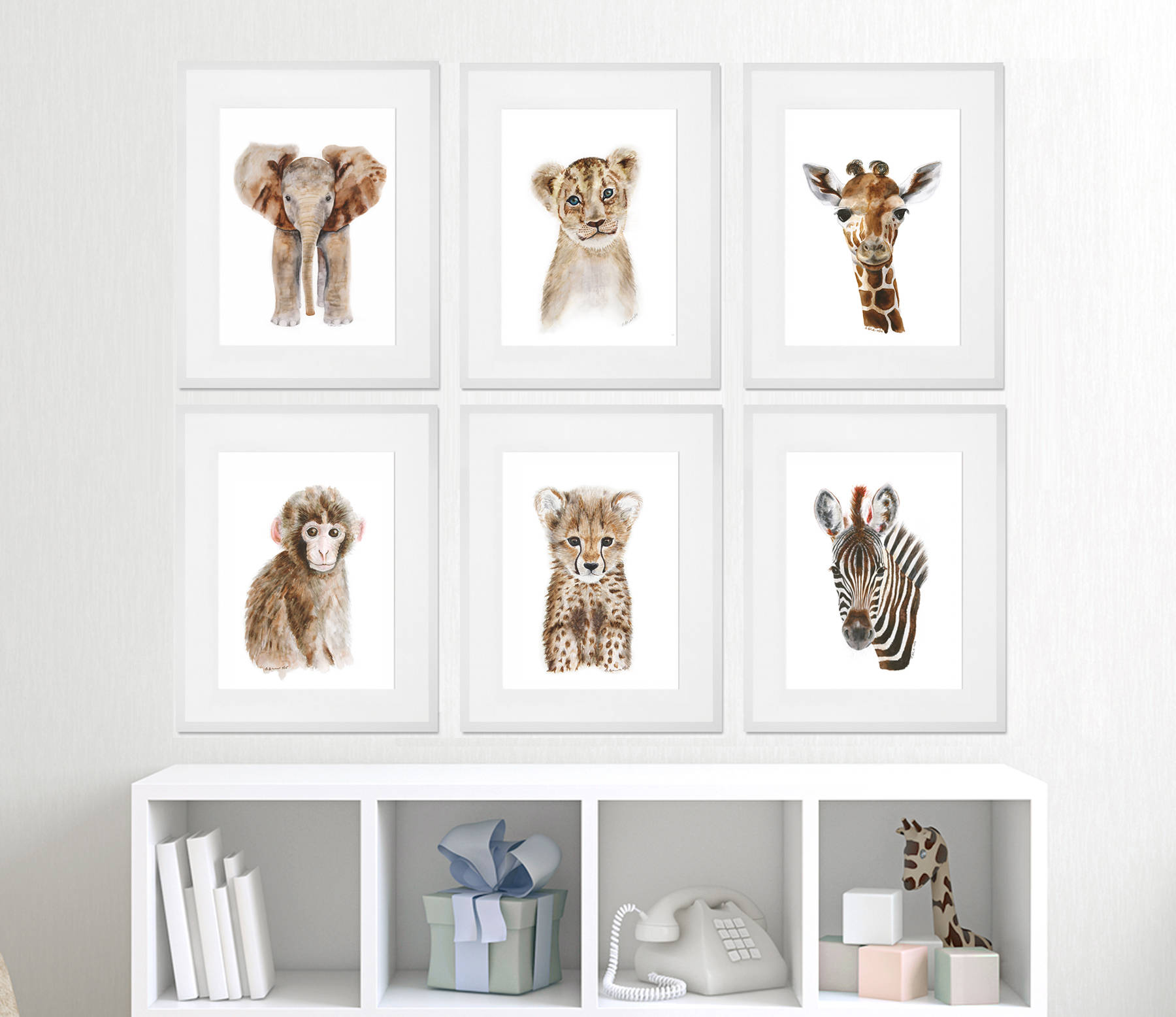 Baby Animal Framed Art Framed Nursery Prints Safari