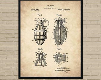 Military Patent Prints Set Of 6 Army Art Posters Military