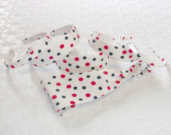 Preppy All-American Red White Blue Dots Headband in 6 Sizes