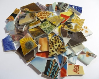 3 Pounds Bulk Mosaic Tiles - Hand Cut Vintage Collector Plates Broken China