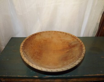 Vintage Wooden Dough Bowl Fruit Bowl Chopping Bowl