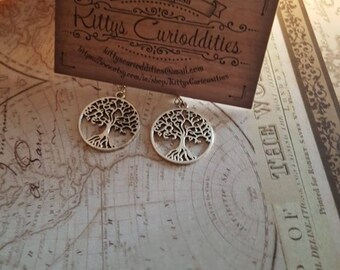 Tibetan Silver Tree of Life Earrings