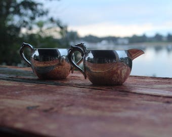 5th Avenue Silver Creamer and Sugar Bowl