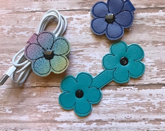 Cord Organizer, Cord Wrap, Device Cord Wrap, Power Cord Wrap, Flower Cord Wrap---You Choose from 70 Colors!