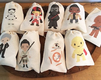 Star Kids Inspired Gift Party Favor Bags. Set of 9 - 5x7 6x8 7x9 7x11 10x12 Drawstring Birthday Gift Basket Bags Personalized NEW!