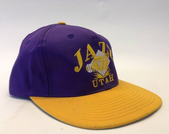 Jazz Utah | Vintage | 1990s | Official NBA cap | Purple/yellow/green | Adjustable | Basketball