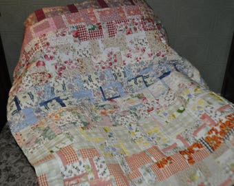 Patchwork Quilt, Handmade Traditional Patchwork Quilt, Patchwork Quilt Patchwork Chair Throw, Sofa Throw, Lap Quilt, Rainbow Quilt.