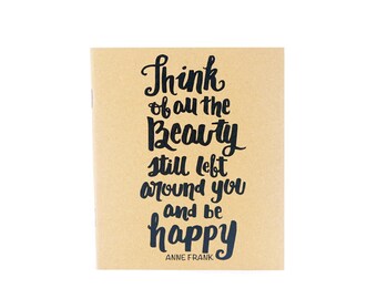 Anne Frank Blank Notebook, Anne Frank Unlined Notebook, Kraft Notebook, Small Notebook
