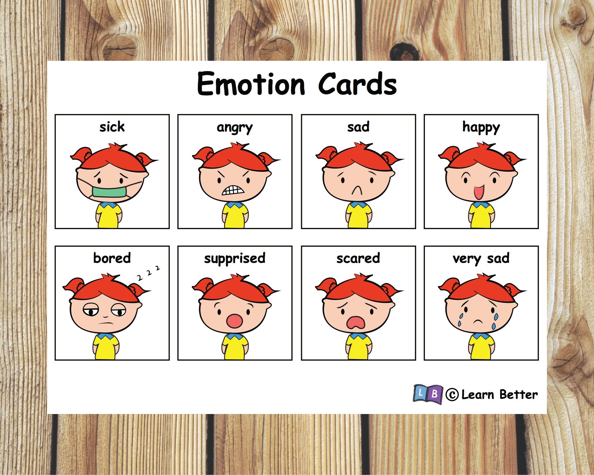 Emotion And Solution Cards For Girls/ Visual Aid/