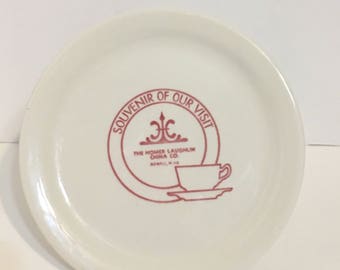 Homer Laughlin Souvenir Of Our Visit Pink Plate