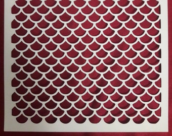 Seamless Mermaid or Fish Scale Stencil - Small, Medium or Large Scales - Multiple Sizes Available