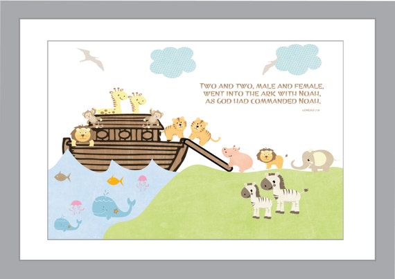 Items similar to Noah's Ark, DIY Printable Bible verse Instant download ...