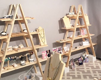 Wooden Ladder - Craft Fair Display - 5 foot - Ladder Shelf - Display Stand - Trade Show Display - Craft Show Display - Portable Display