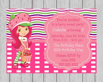 Strawberry Shortcake Birthday Party Invitation