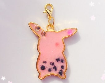 Strawberry Bubble Tea Pikachu Pendant